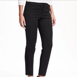 Old navy Harper mid rise polka dot pants black Sz 14 stretch ankle straight